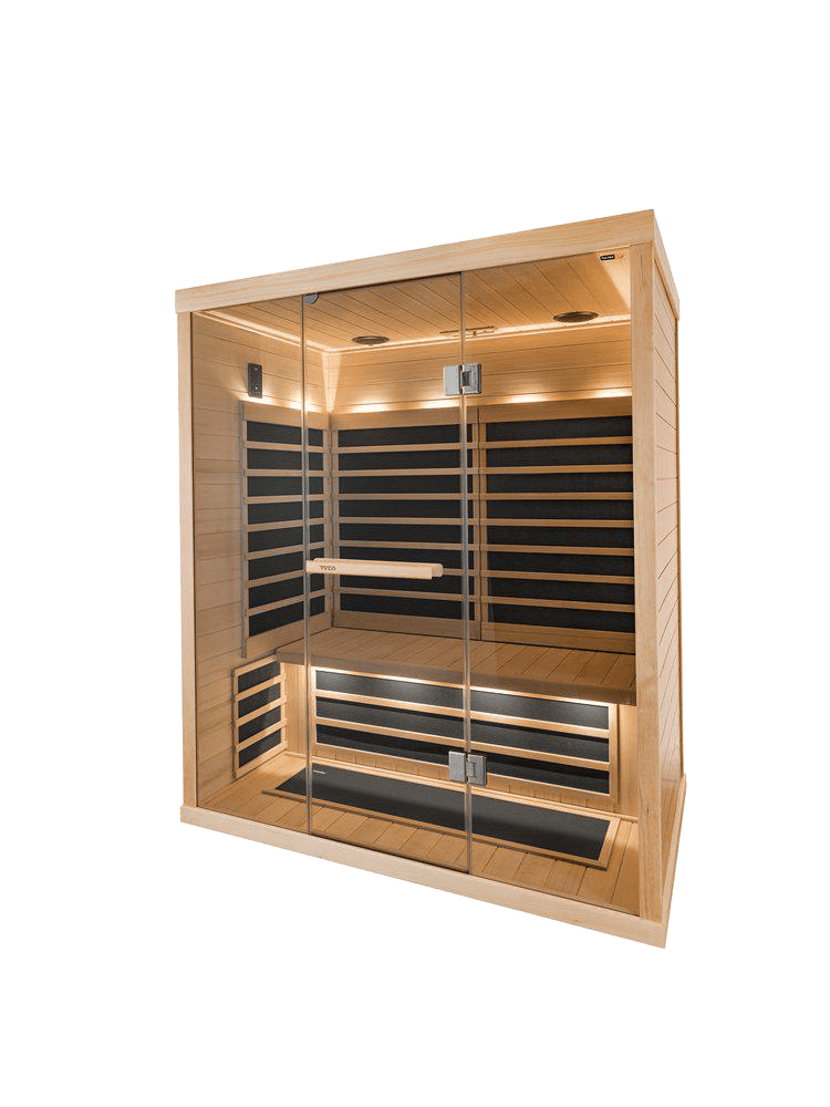 Tylö INFRA CABIN T825H infraröd bastu för två till tre personer, 1633 x 1078 x 1938 mm, med längre bänk